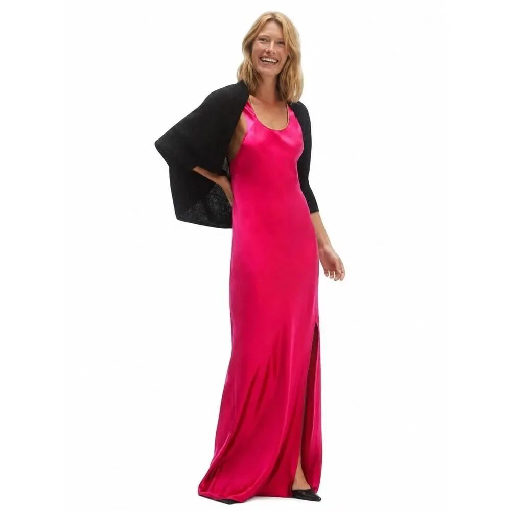 NakedCashmere Silk Maxi tank dress pink Small